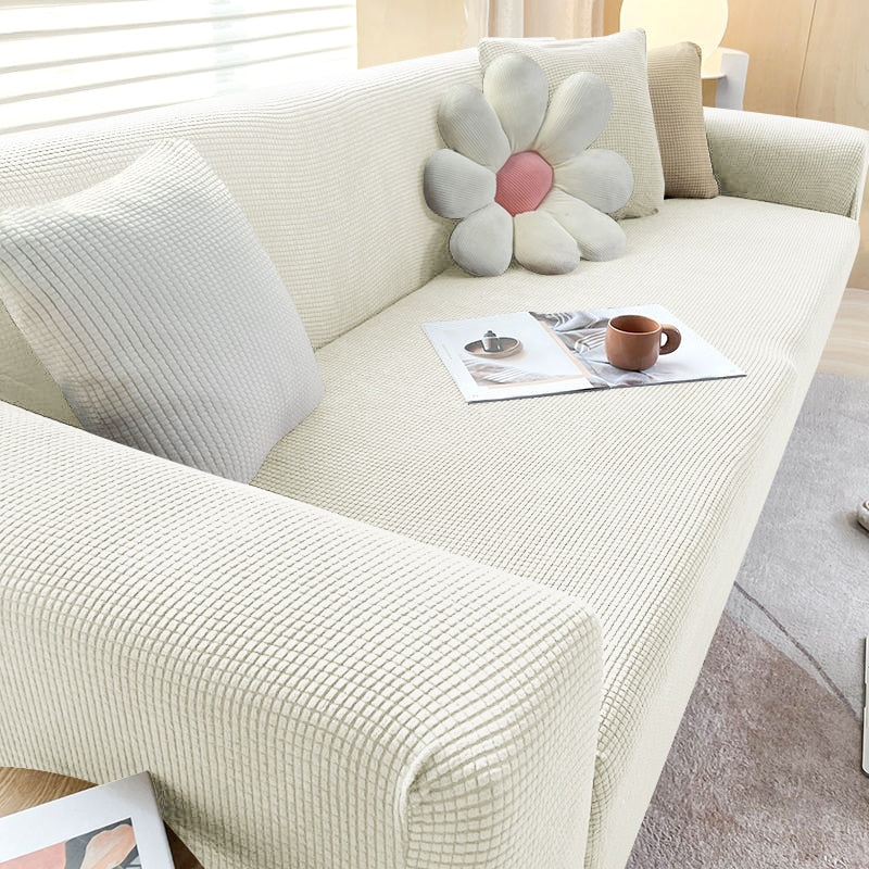 Texturerad Stretch Sofföverdrag | Halkfritt, Maskintvättbart &amp; Skyddande för 1-sits, 2-sits och 3-sits soffor