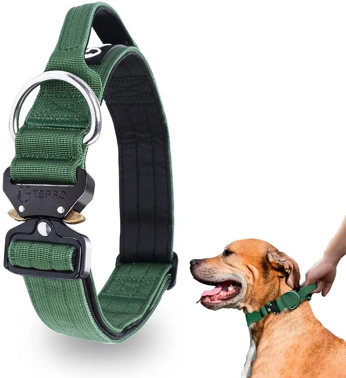 Taktisk Hundhalsband med Metallspänne & Handtag