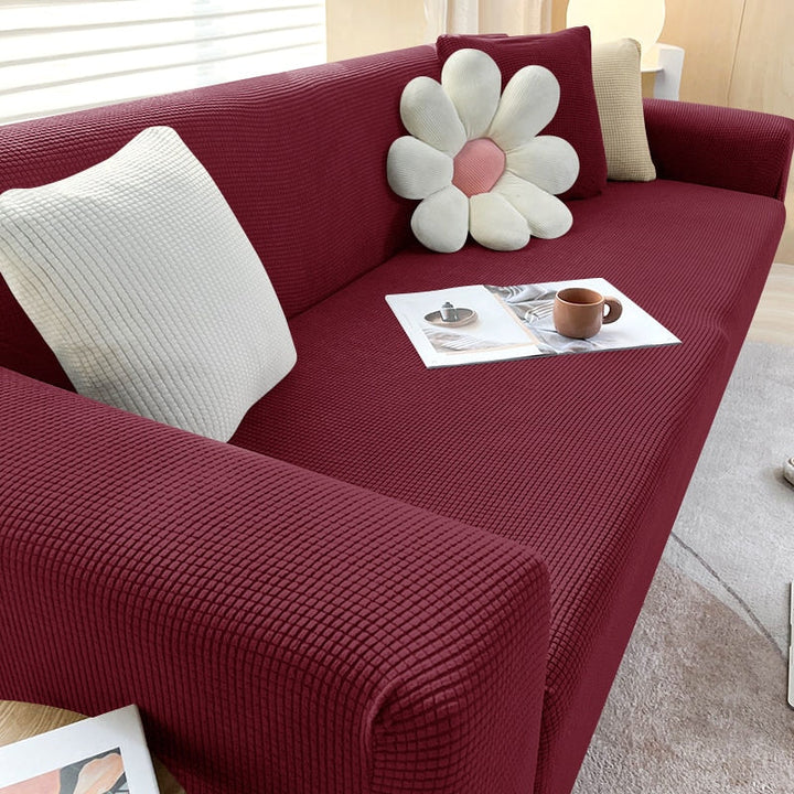 Texturerad Stretch Sofföverdrag | Halkfritt, Maskintvättbart &amp; Skyddande för 1-sits, 2-sits och 3-sits soffor