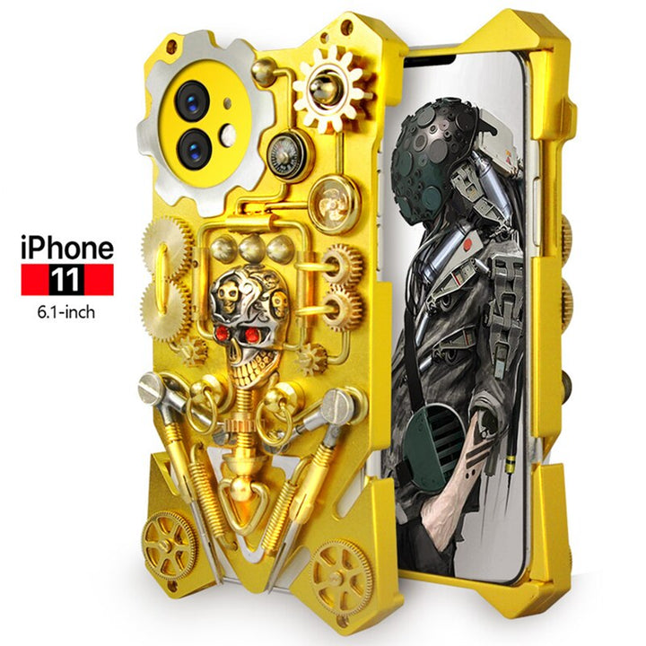 Mechanic Skull Cyberpunk Stil iPhone Fodral