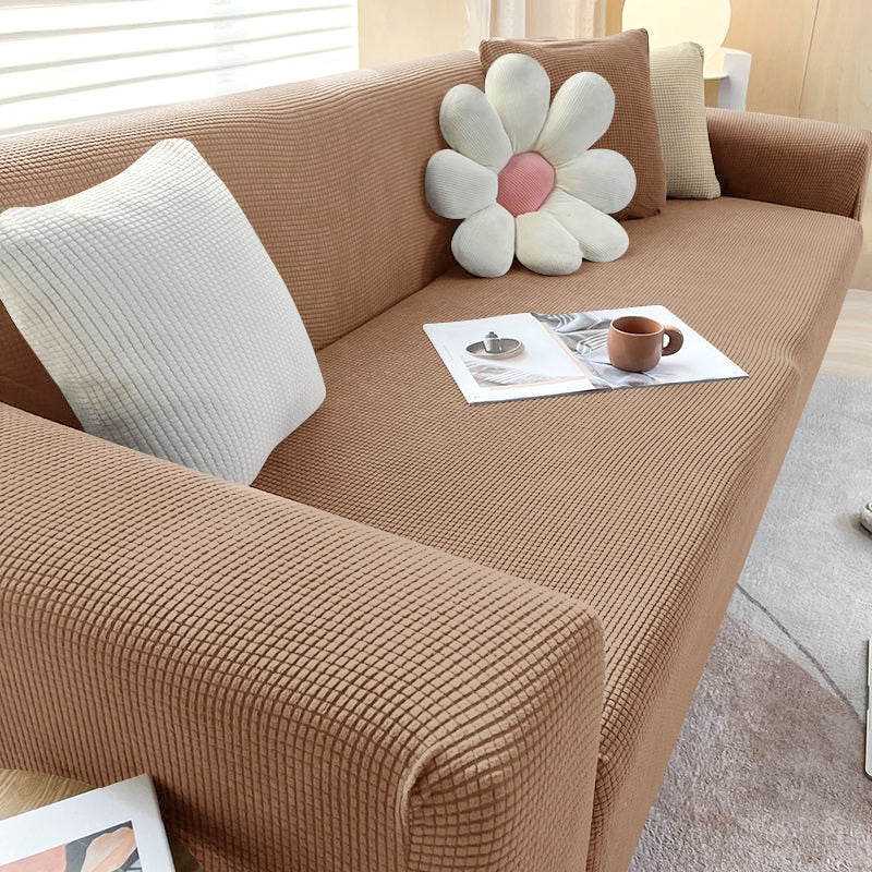 Texturerad Stretch Sofföverdrag | Halkfritt, Maskintvättbart &amp; Skyddande för 1-sits, 2-sits och 3-sits soffor