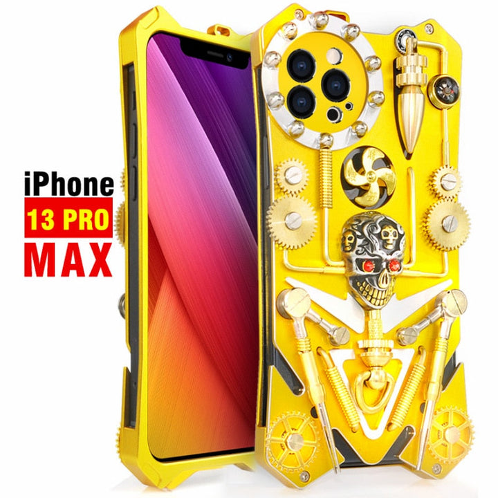 Mechanic Skull Cyberpunk Stil iPhone Fodral