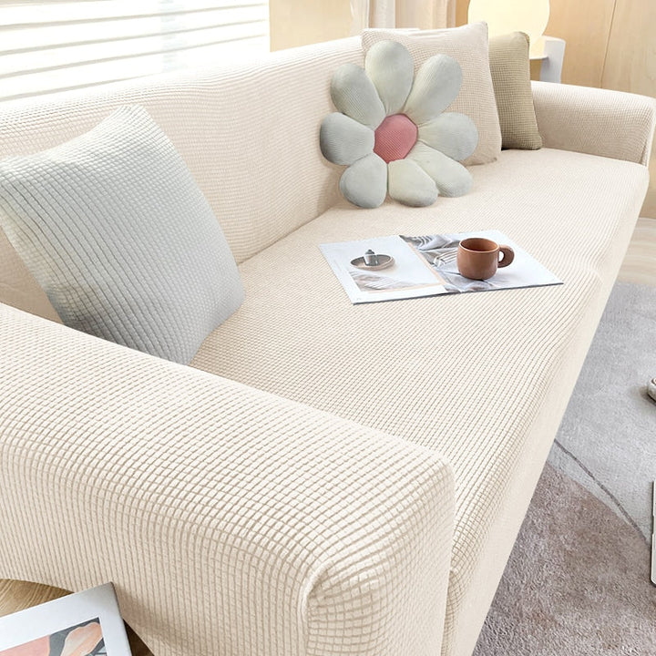 Texturerad Stretch Sofföverdrag | Halkfritt, Maskintvättbart &amp; Skyddande för 1-sits, 2-sits och 3-sits soffor