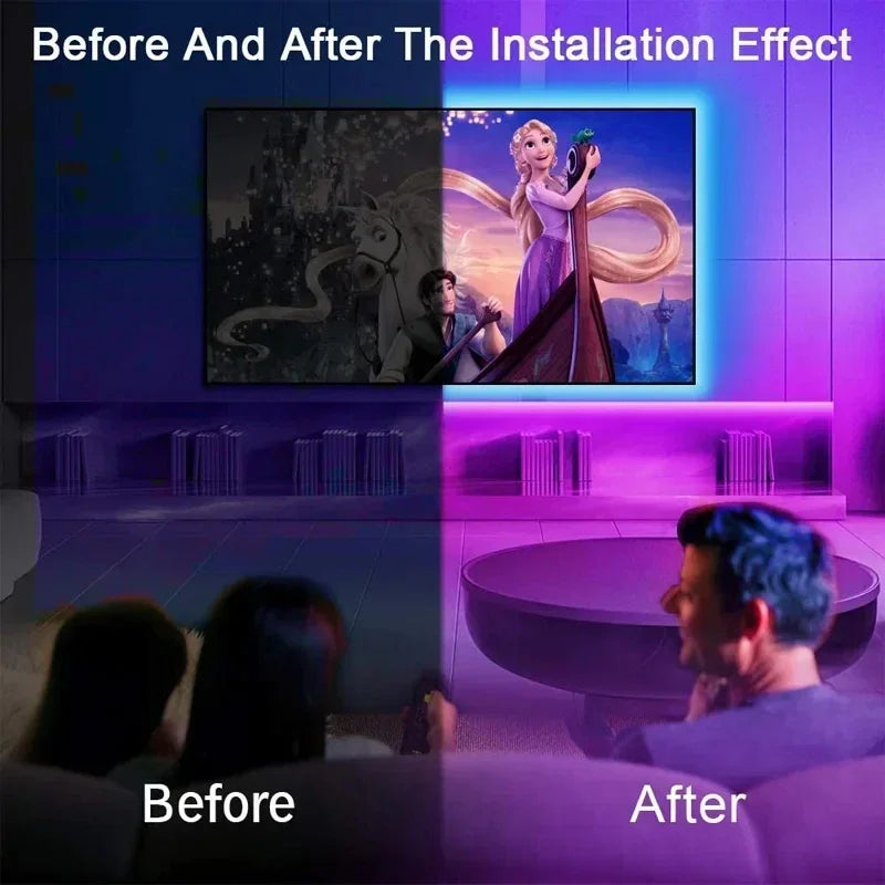 USB RGB LED Strip Lights med App Kontroll för Rums- och TV-belysning Dekor