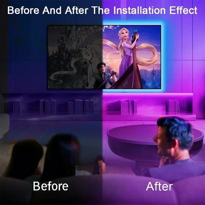 USB RGB LED Strip Lights med App Kontroll för Rums- och TV-belysning Dekor
