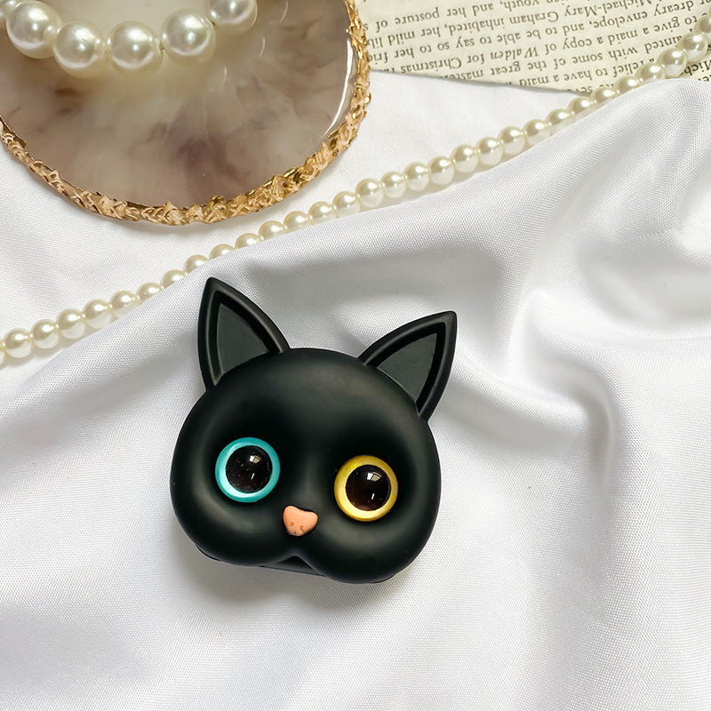 3D söt katt telefonhållare med mini spegel