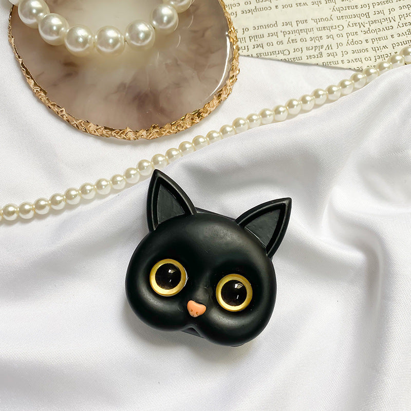 3D söt katt telefonhållare med mini spegel