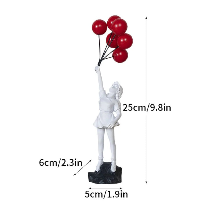 Dropshipping Banksy Skulptur Samling Blomsterkastare Staty Popkonst Modern Ballongflicka Figur Kontor Hem Dekoration