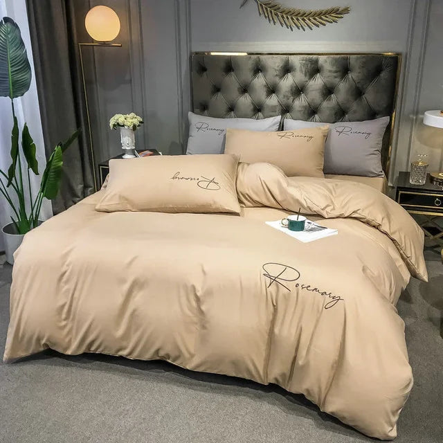 EmbroiLux Sängkläder - Elegant lyxigt täcköverdrag med broderidesign