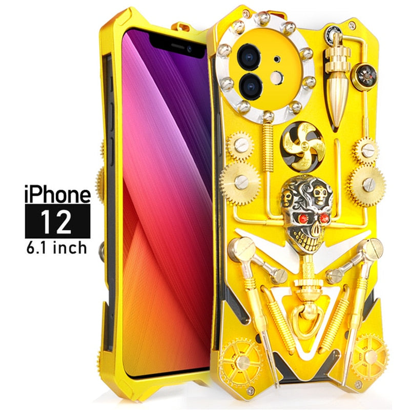 Mechanic Skull Cyberpunk Stil iPhone Fodral