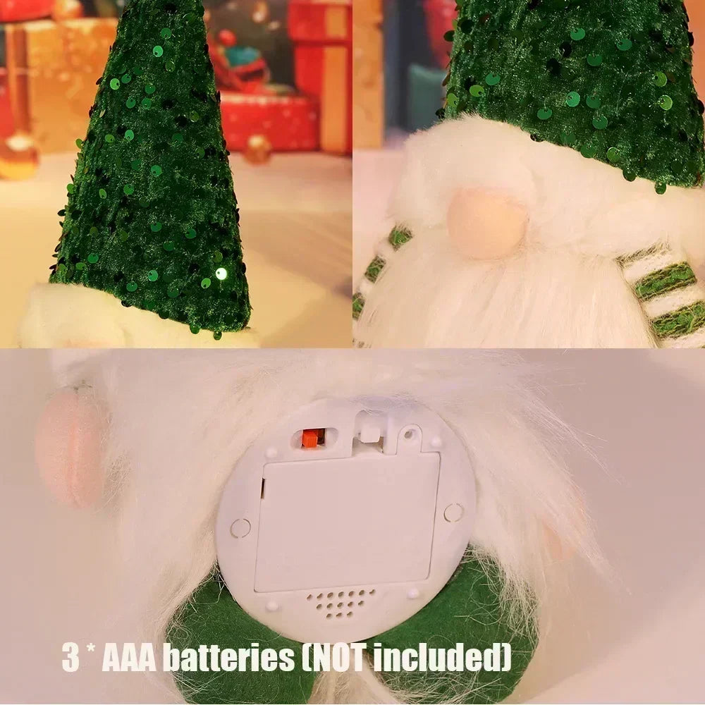 LED Jultomte | Stickad Design med Nattljus | Glödande Juldekoration | Varm &amp; Mysig