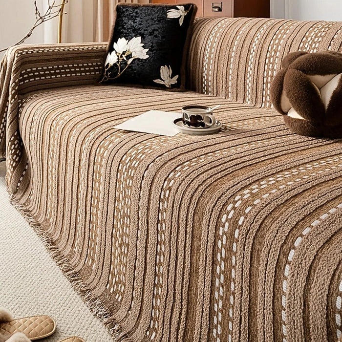 Sahara Style Plush Boho Sofföverdrag Filt