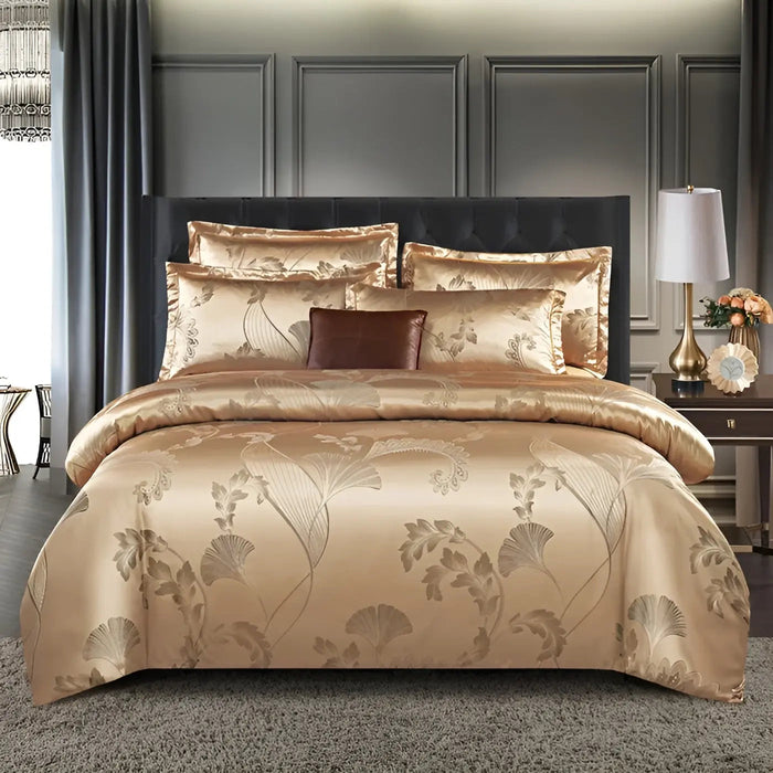 Chic Satin Jacquard Duvet Cover för Lyxigt Sovrum