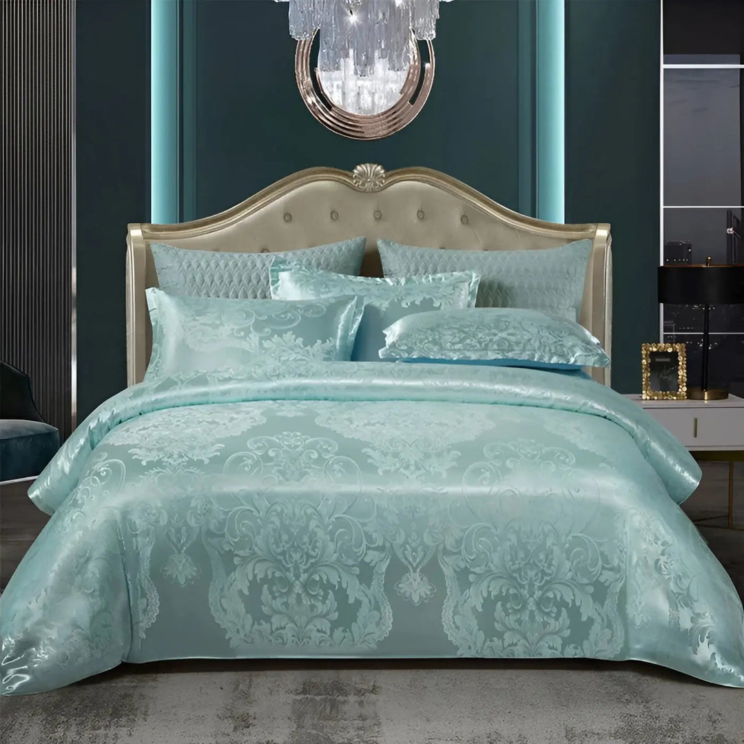 Chic Satin Jacquard Duvet Cover för Lyxigt Sovrum
