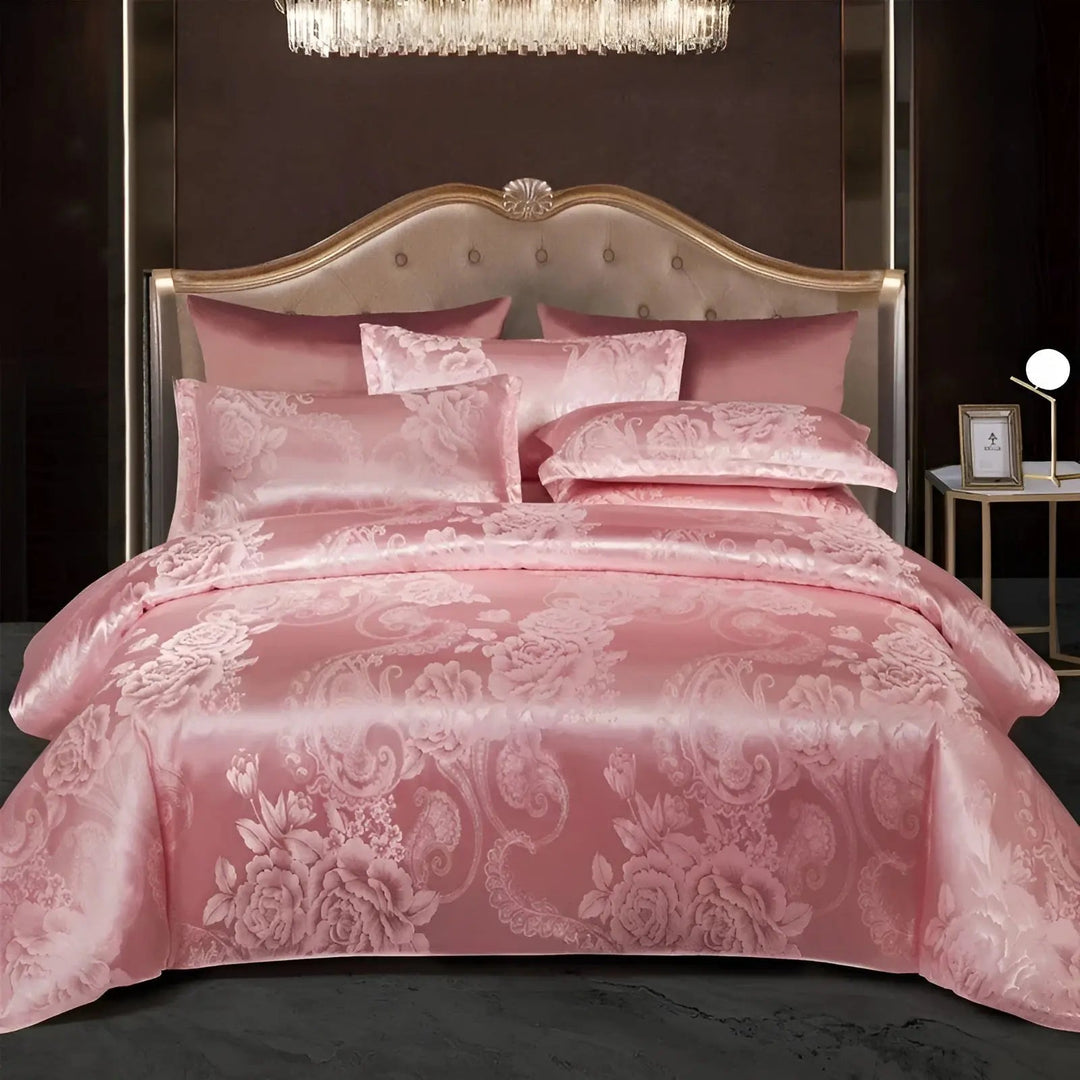 Chic Satin Jacquard Duvet Cover för Lyxigt Sovrum