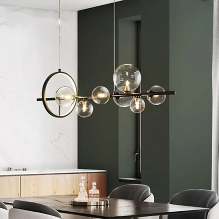 Modern Kreativ Metallkrona Belysning: 7/10 Klara Glasbubblor, Lång Rund Design med G9 Lampa