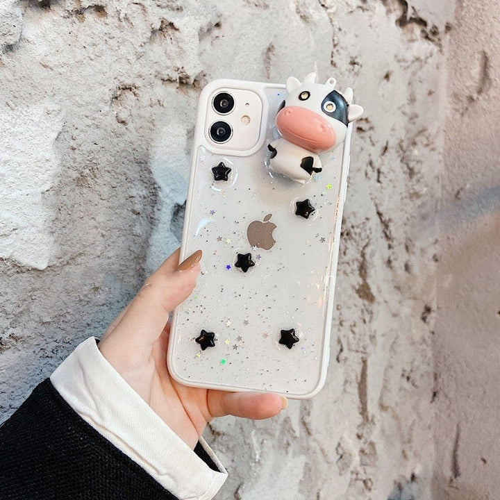 Glödande Ko 3D Transparent iPhone Fodral