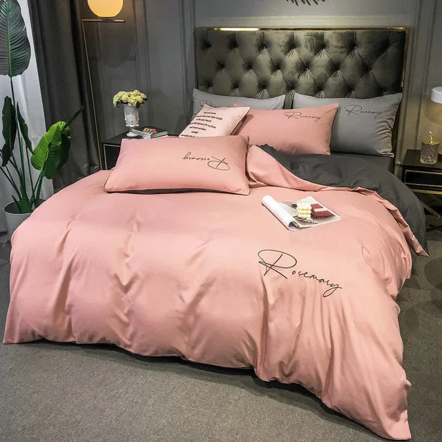 EmbroiLux Sängkläder - Elegant lyxigt täcköverdrag med broderidesign
