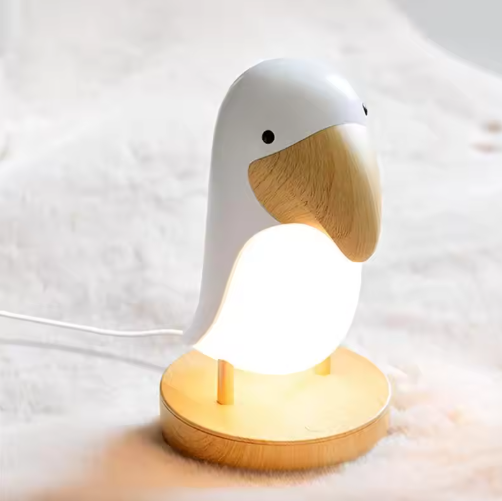 Uppladdningsbar nattlampa i fågeldesign