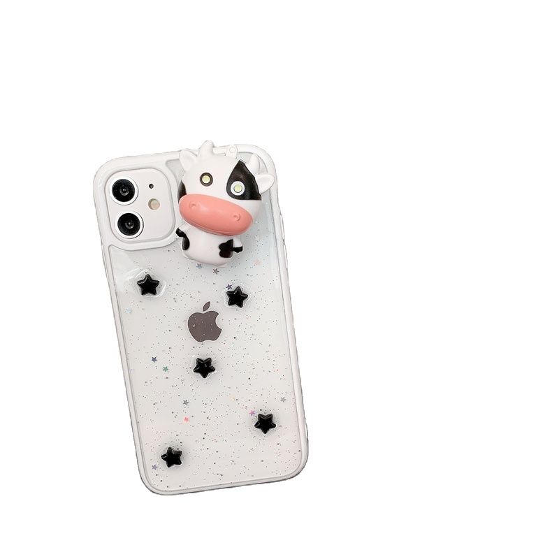 Glödande Ko 3D Transparent iPhone Fodral