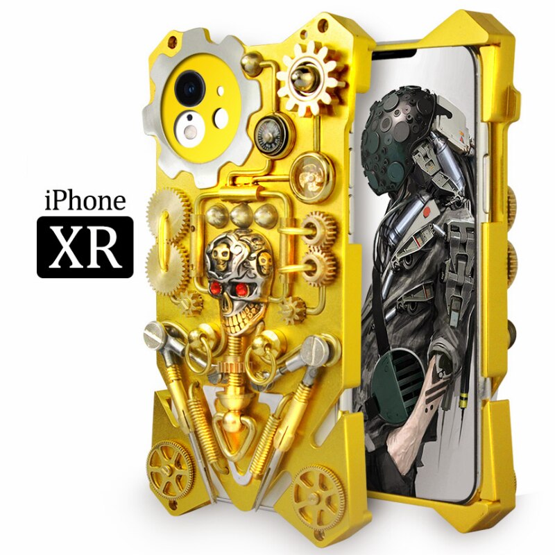 Mechanic Skull Cyberpunk Stil iPhone Fodral
