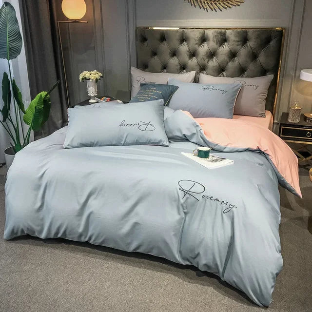 EmbroiLux Sängkläder - Elegant lyxigt täcköverdrag med broderidesign