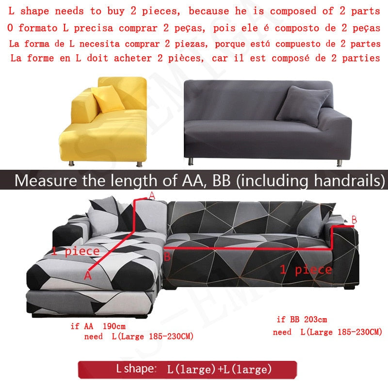 Modern halkfri färgglad elastisk sofföverdrag