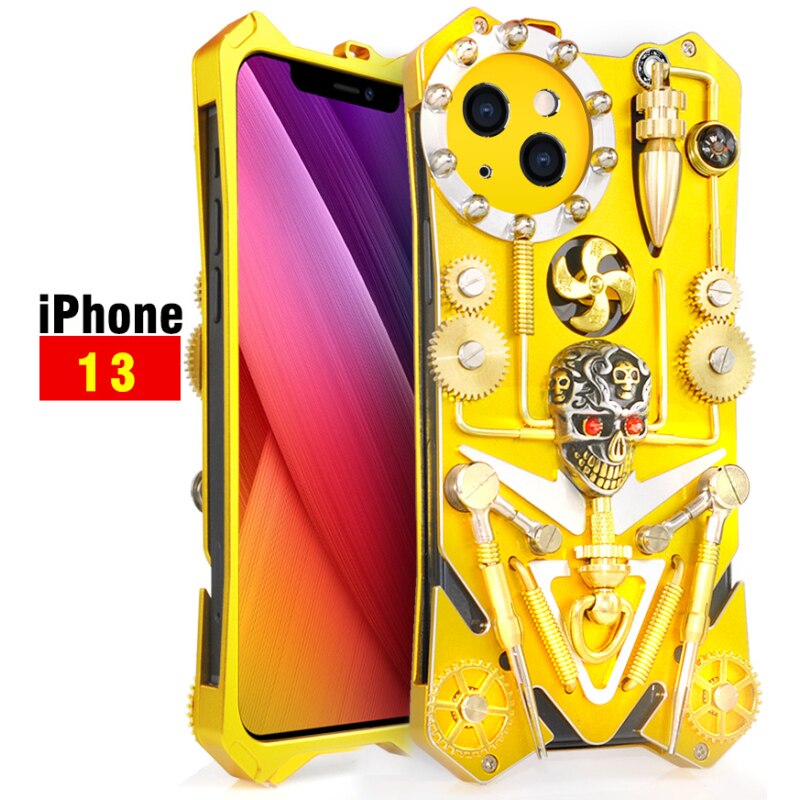 Mechanic Skull Cyberpunk Stil iPhone Fodral