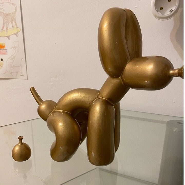 Ballonghund Skulptur, Ballongkonst Staty, Mini Samlarfigur, Heminredning, Resinkonst, Skrivbordstillbehör, Rumsdekoration