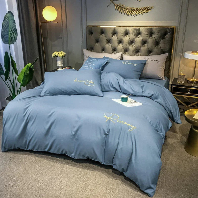 EmbroiLux Sängkläder - Elegant lyxigt täcköverdrag med broderidesign