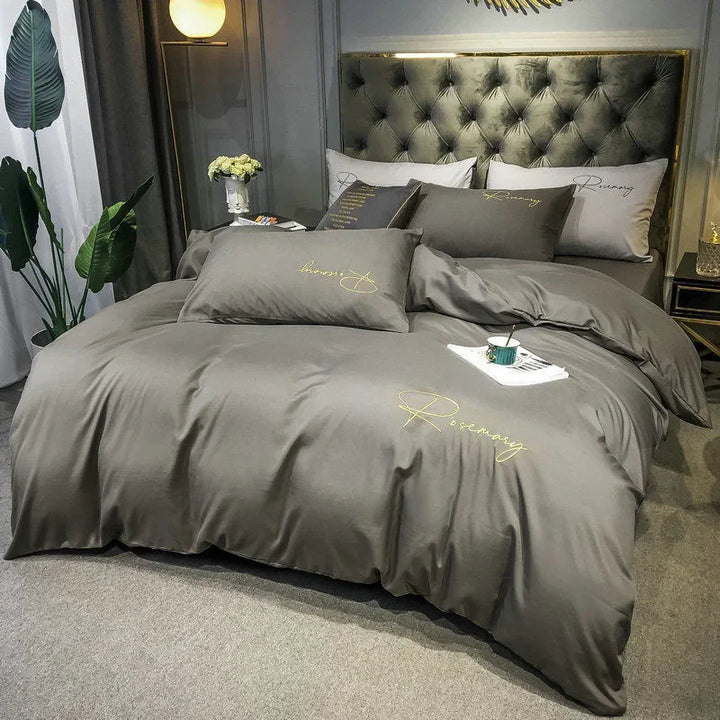 EmbroiLux Sängkläder - Elegant lyxigt täcköverdrag med broderidesign