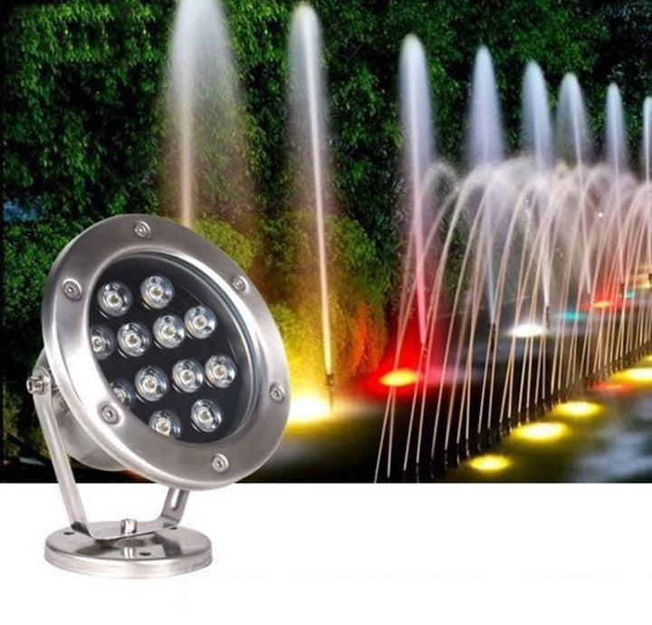 LED Underwater Light Pool Fish Pond Fountain Waterproof Landscape Light 18W (Vit)