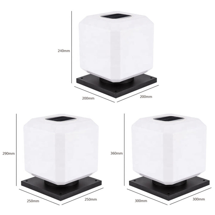 003 Solar Square Utomhus Postlampa LED Vattentåliga Vägglampor, Storlek: 30cm (Varmt Ljus)
