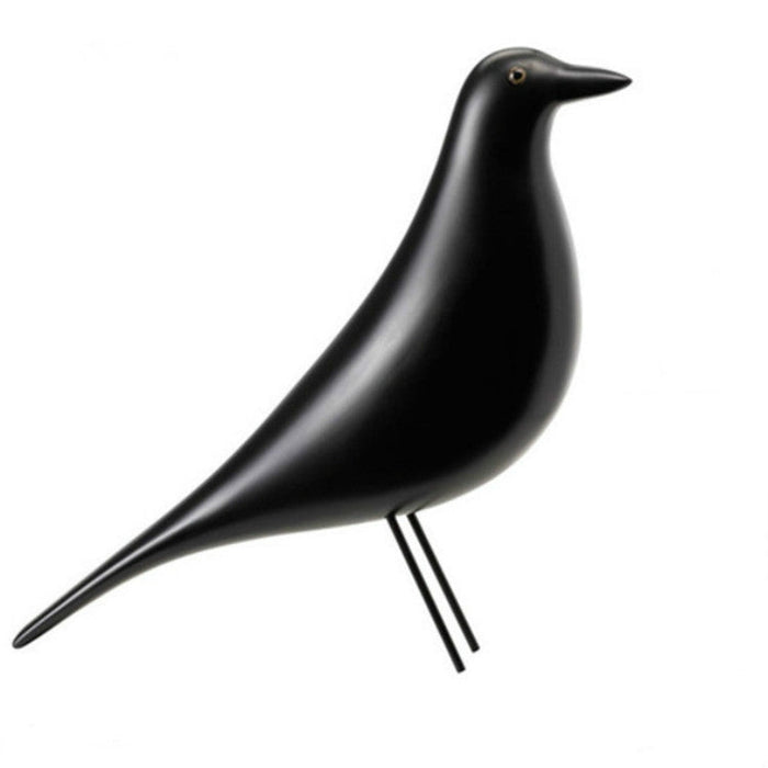 Resin Craft Fågel Figurine Kontorsprydnader Heminredning Tillbehör (Svart)