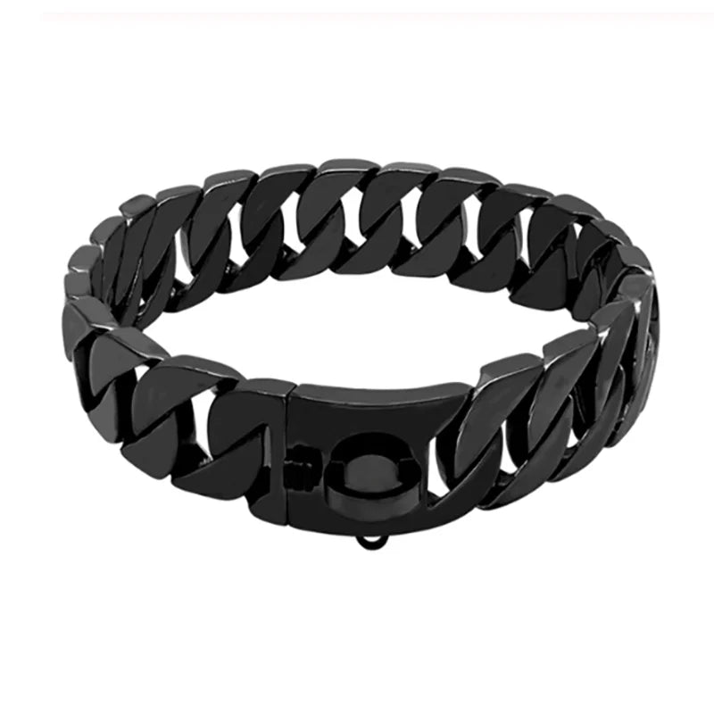 KrachtNeck Metallhundhalsband – Robust halsband i rostfritt stål för stora hundar