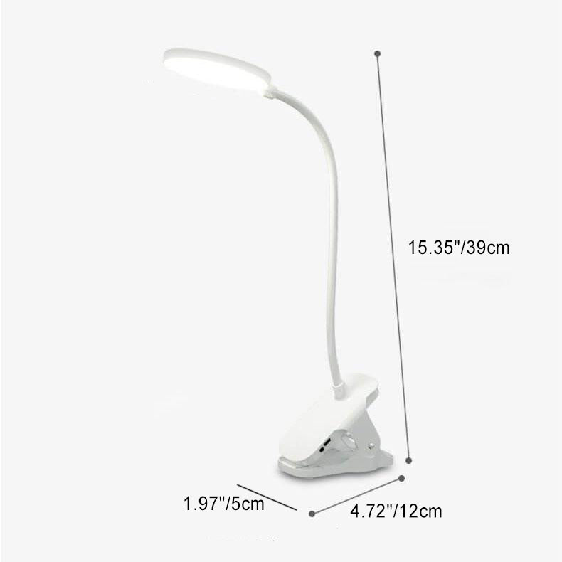 Enkel LED Clip Skrivbordslampa Återuppladdningsbar Ögonvänlig Nattlampa