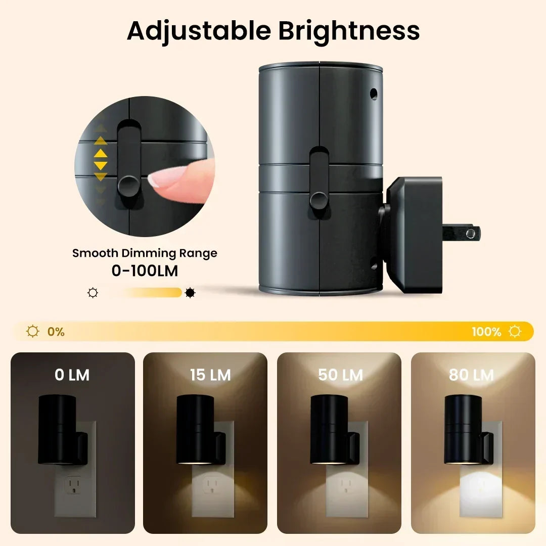Dimbar Plugg-i-Nattlampa med Rörelsesensor - LED-lampa för Sovrum, Korridorer och Trappor