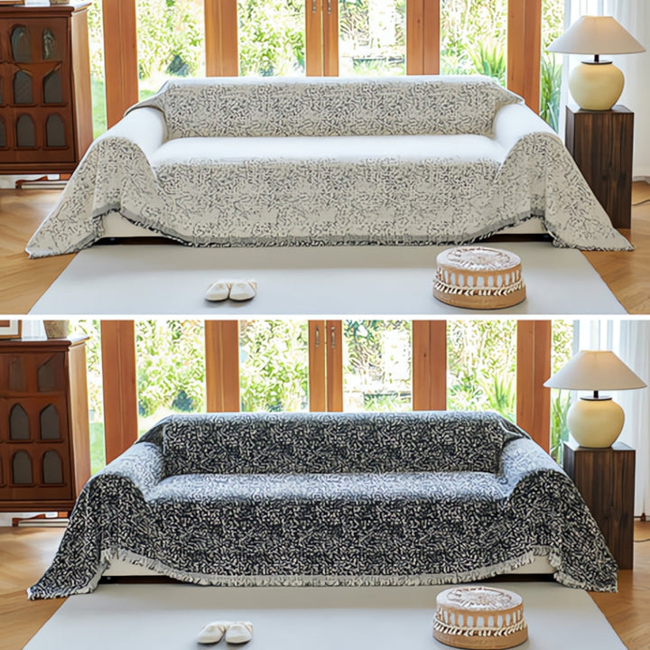 Modern Boho Bomullsoffadäck Reversibel Design