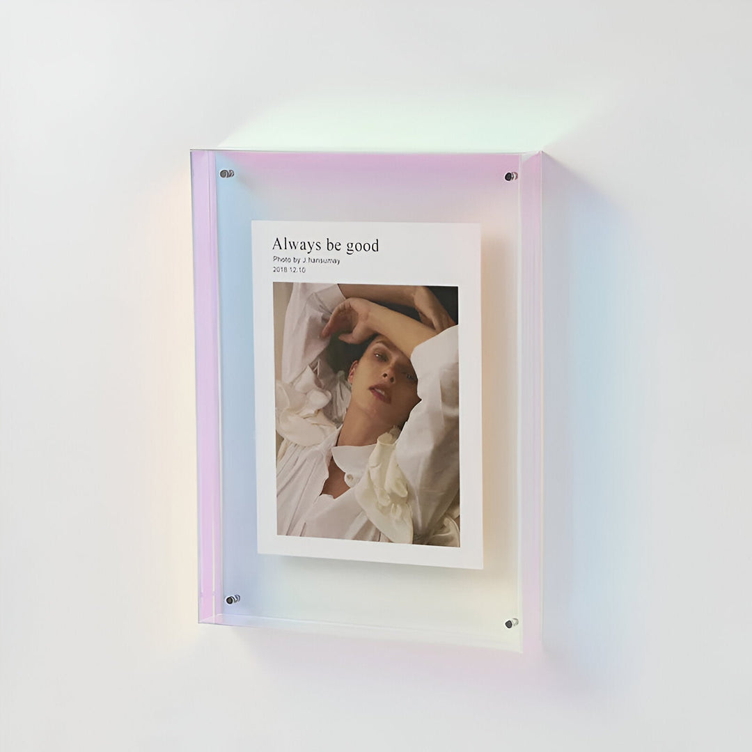 färgad transparent akrylram för moderna utställningar