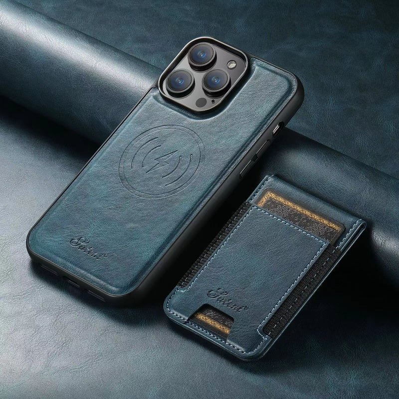 LuxCase Läderfodral med Kortfack och Ställ – Passar för iPhone