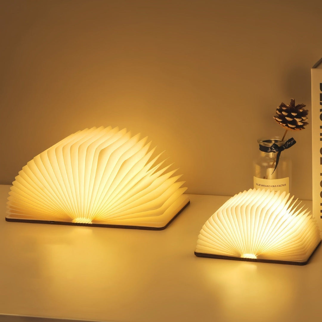 📖 Trä boklampa - För skrivbord, studie, present, dekoration, ljus