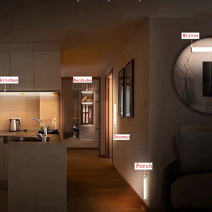 TRÅDLÖS LED-NATTLJUS MED RÖRELSESENSOR OCH LADDNINGSBAR BATTERI |