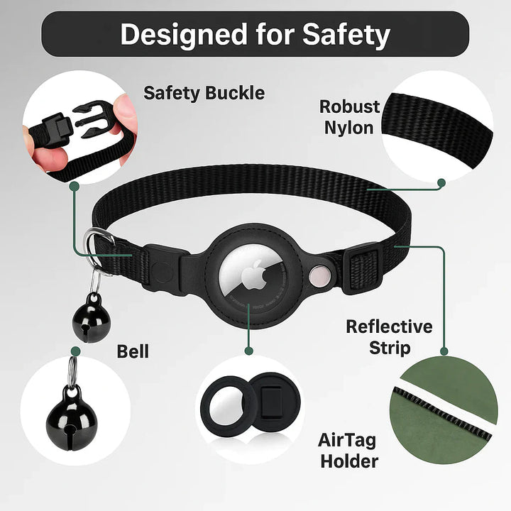 FELITRACK – GPS-halsband för katt med reflekterande design