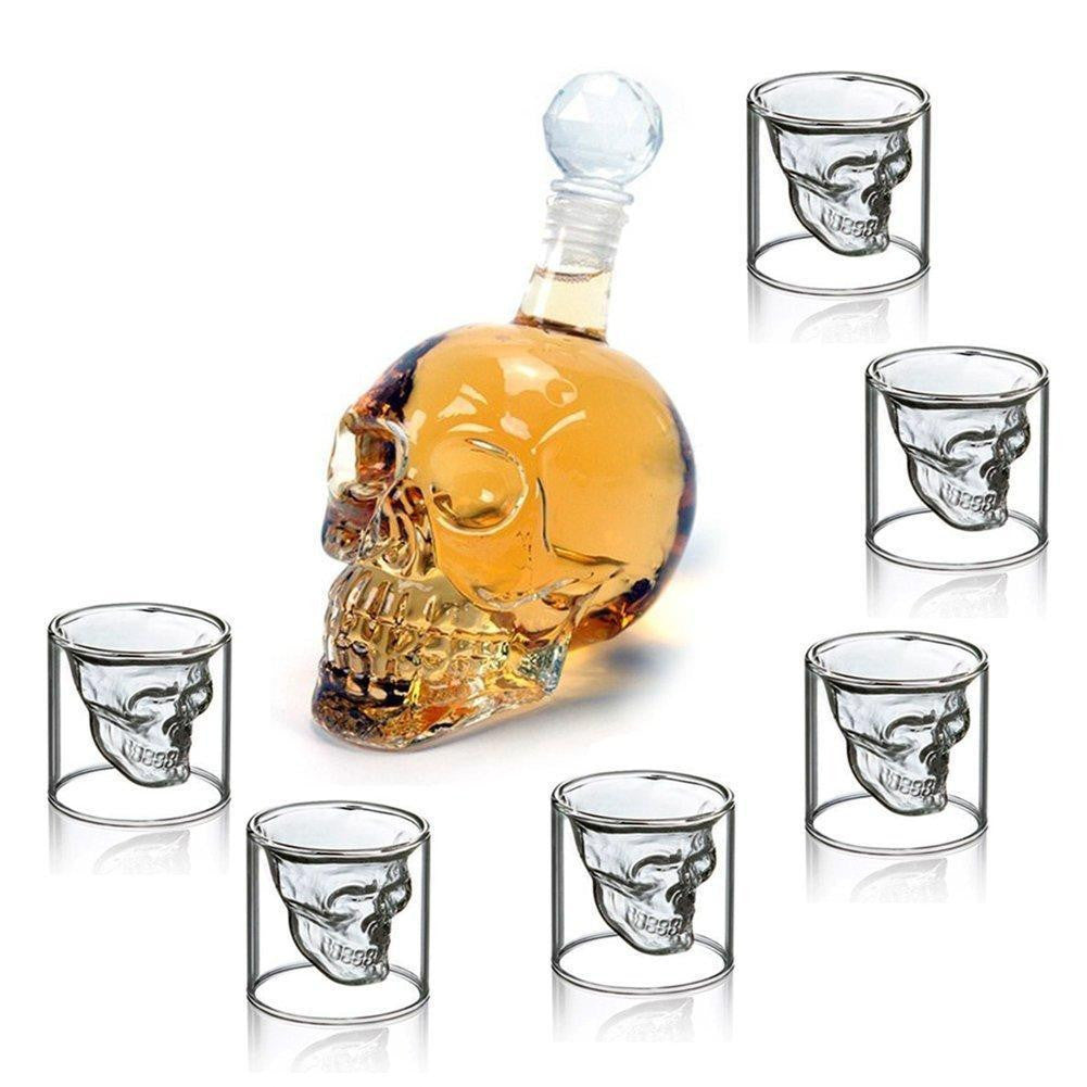 Skalle Karaff Dekanter &amp; 6 Shotglas