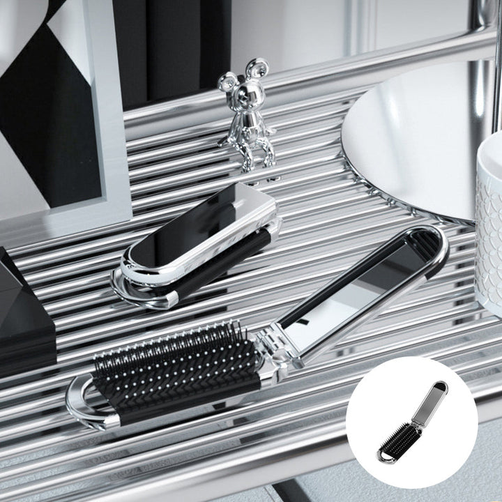 MirrorFlex Resemirror Hårborste | Fällbar &amp; Kompakt | Praktisk Styling på Språng
