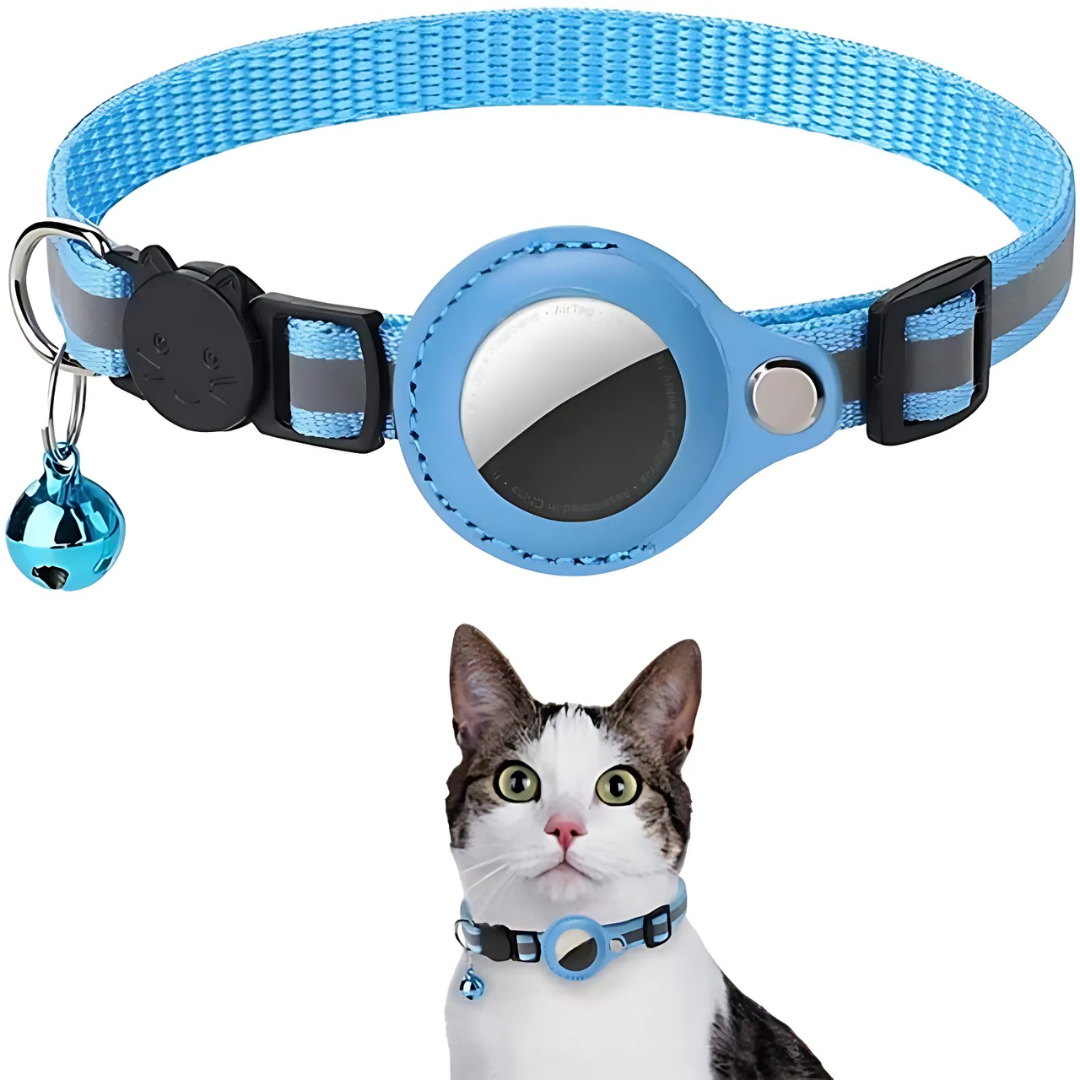 Katt Halsband Med Klocka Och GPS Tracker Hållare