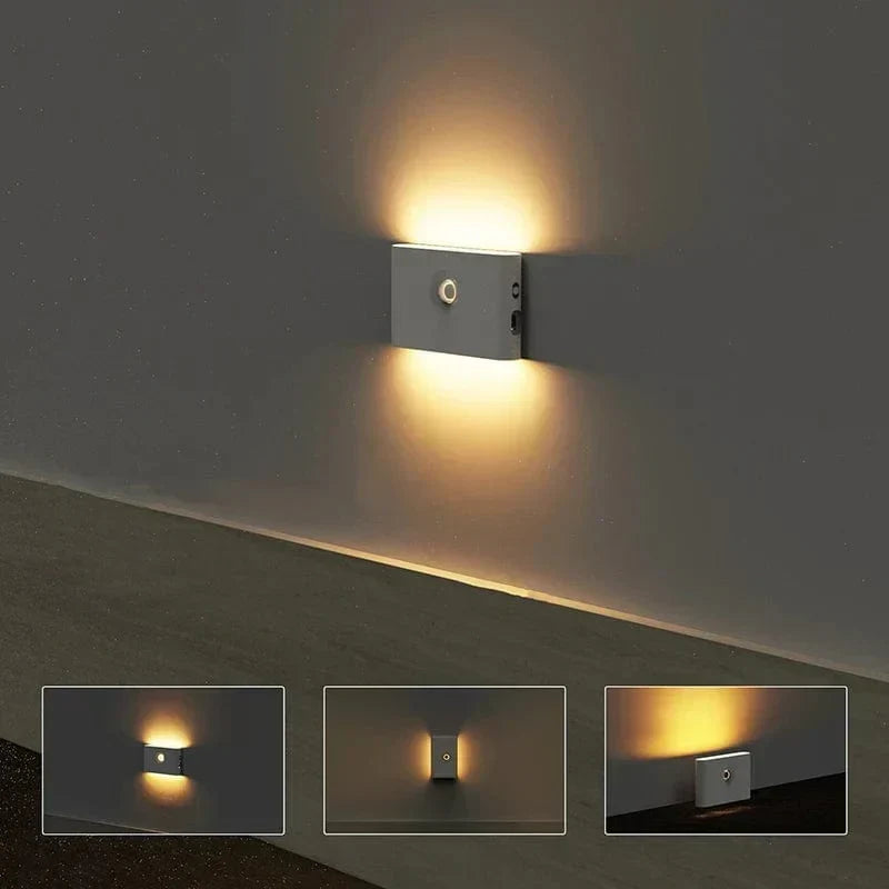 Trådlösa LED-nattlampor med rörelsesensor | USB-uppladdningsbara | Mjuk varm ljus |