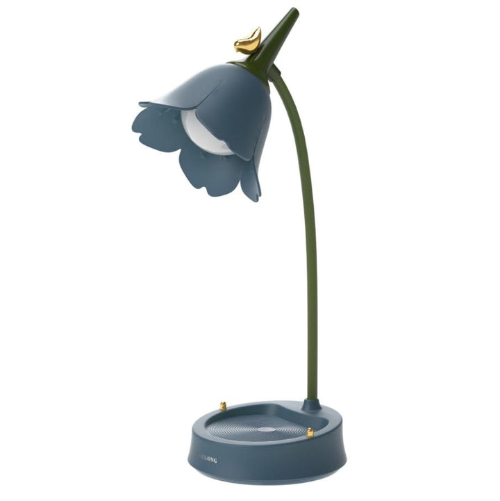 LED-bordslampa med blommotiv, stilren och färgglad