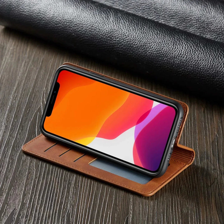 Mobilfodral i Magnetiskt Läder med Flip Cover