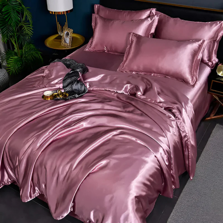 Satin Duvet Cover Set i Siden